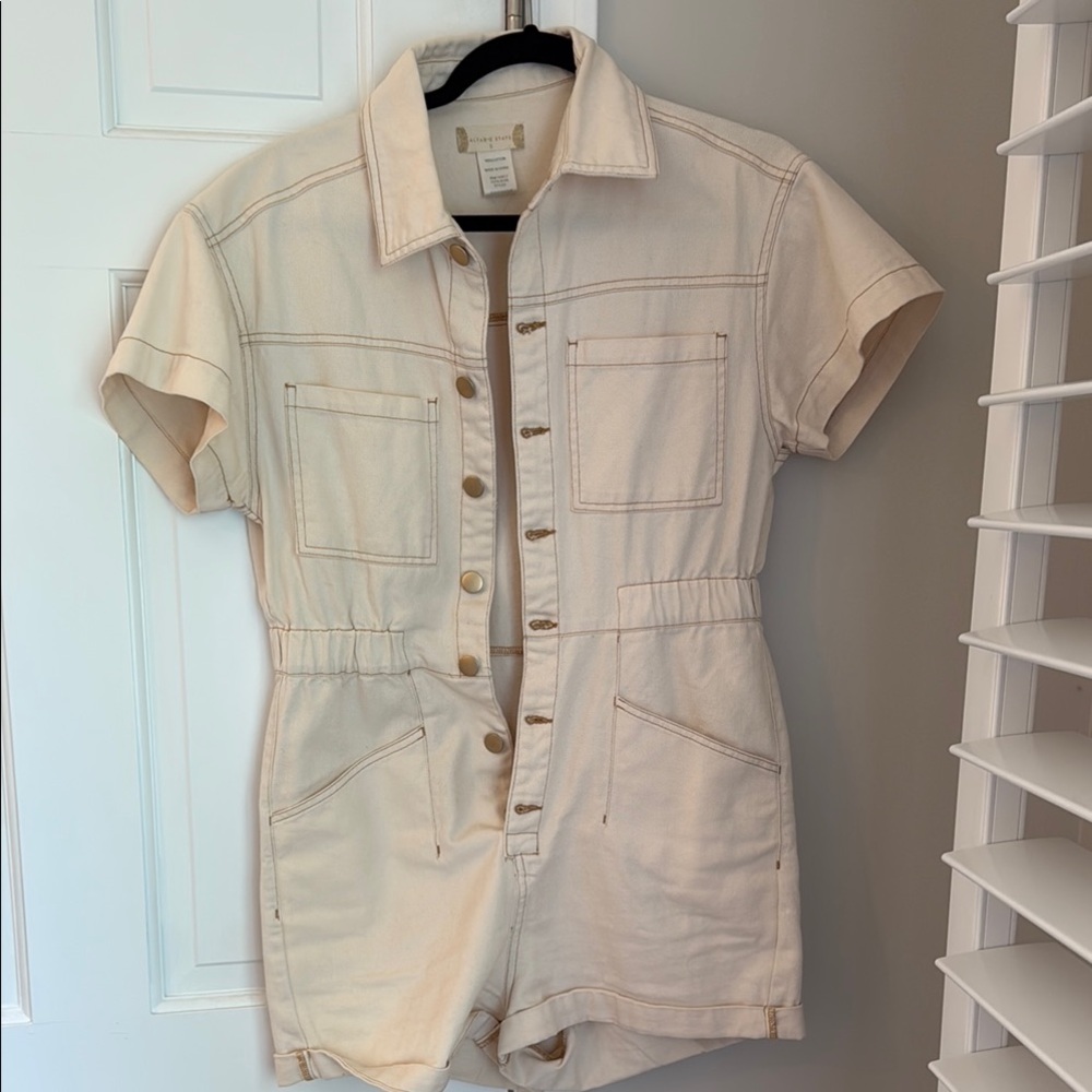 Altar'd State Cream Jumpsuit